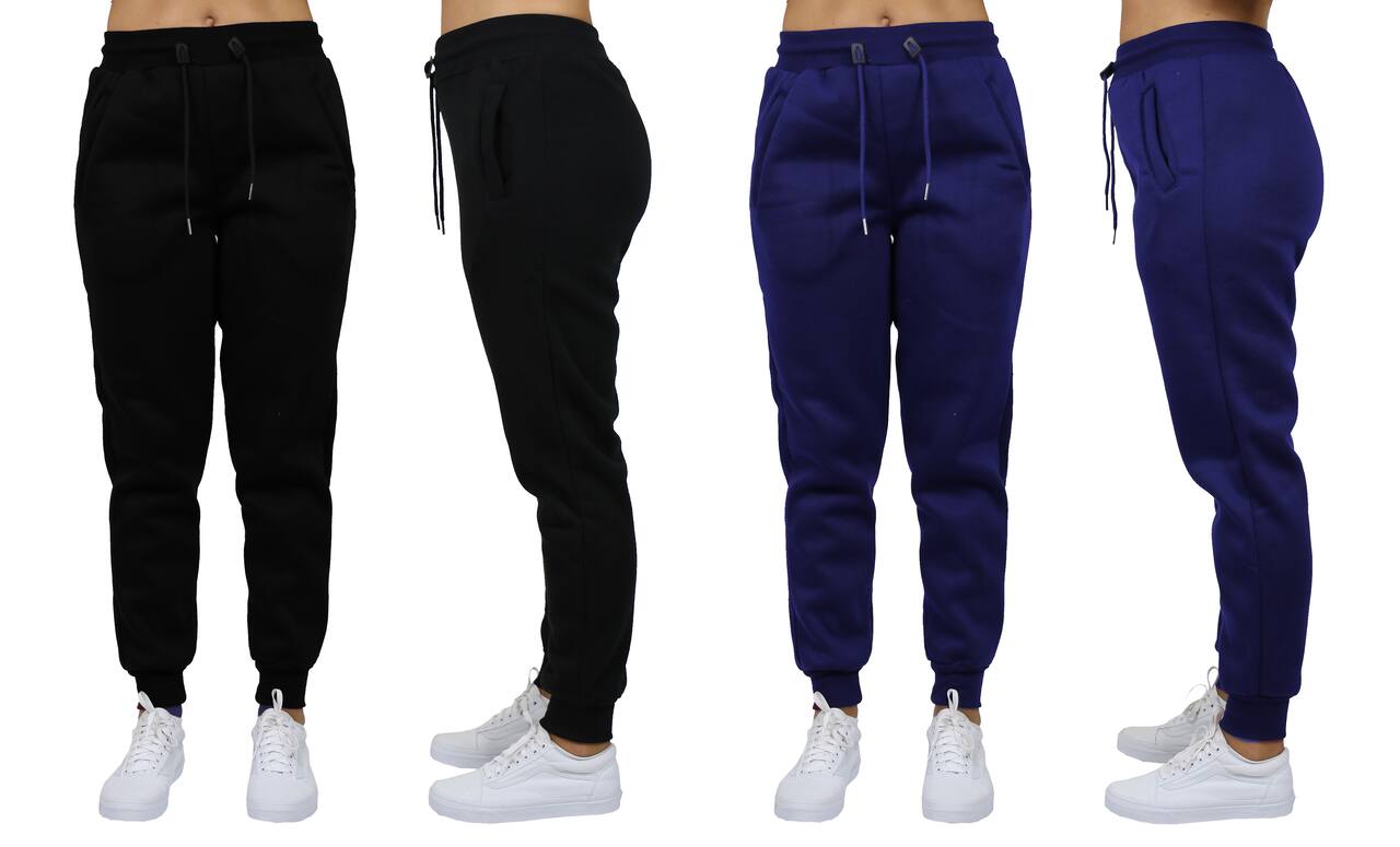 Galaxy by Harvic Women's Relaxed Fit Fleece-Lined Jogger Sweatpants 2 Pack